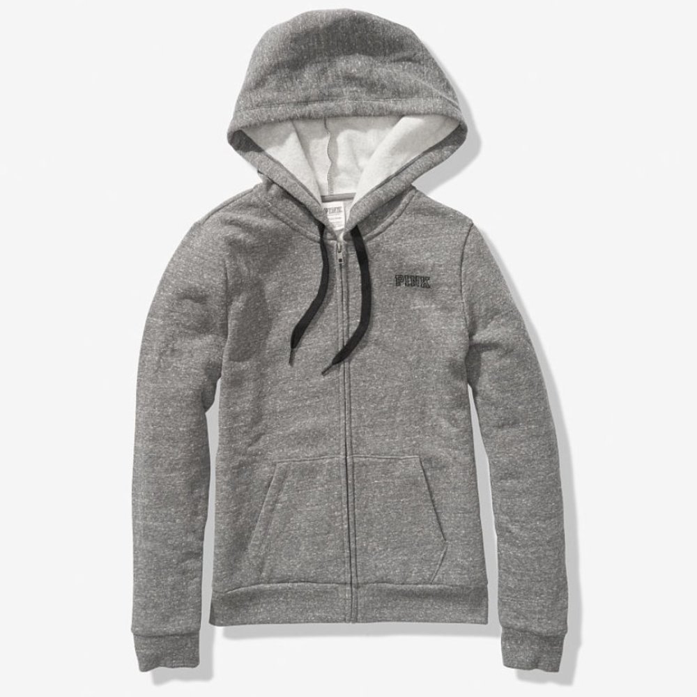 VS PINK Everyday Full Lounge Full-Zip Logo Hoodie - Picture 4 of 11